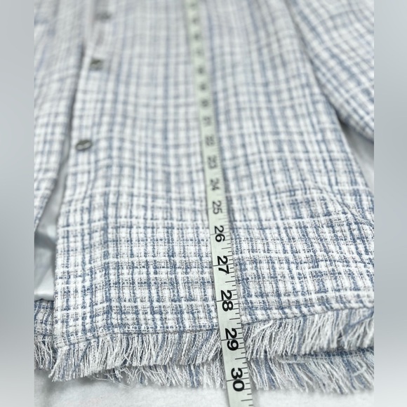 7 FOR ALL MANKIND Tweed Shacket Oversized Fringe Cowgirl Streetwear Preppy S - Picture 11 of 11